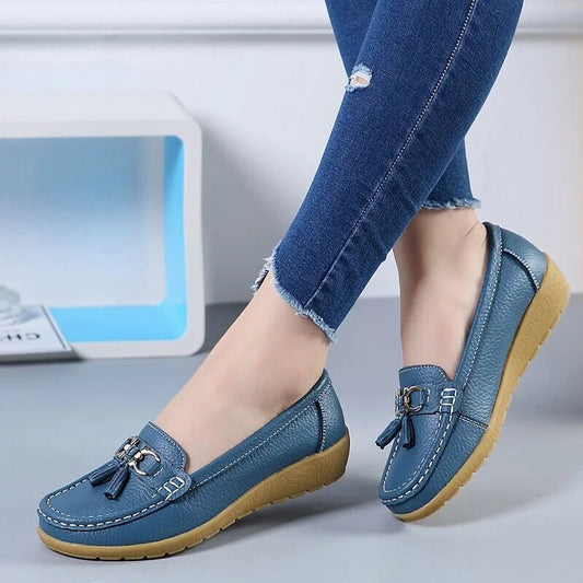 Women's Leather-Look Breathable Moccasins Shoes