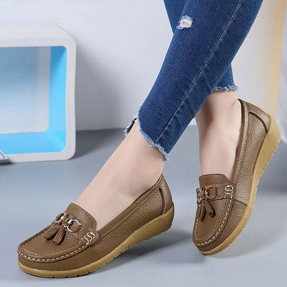 Women's Leather-Look Breathable Moccasins Shoes
