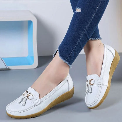 Women's Leather-Look Breathable Moccasins Shoes