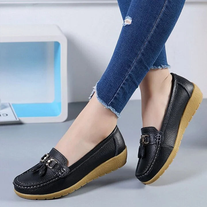 Women's Leather-Look Breathable Moccasins Shoes