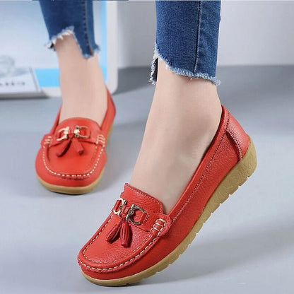 Women's Leather-Look Breathable Moccasins Shoes