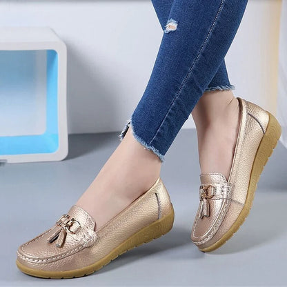 Women's Leather-Look Breathable Moccasins Shoes