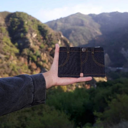 Denim Inspired Mini Folding Wallet