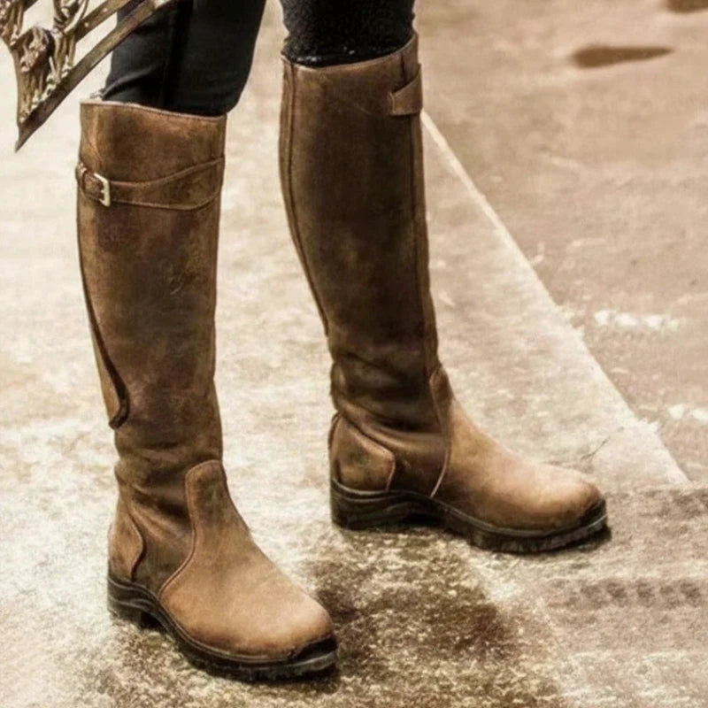 Women’s Waterproof Leather-Look Knee High Boots