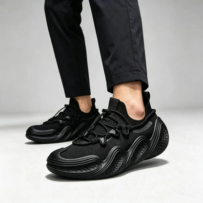Men's Knit Lace Up Casual Trainers