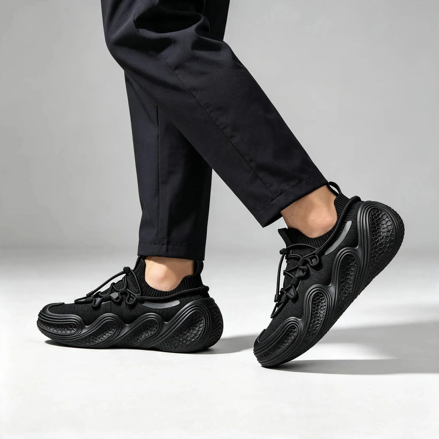 Men's Knit Lace Up Casual Trainers