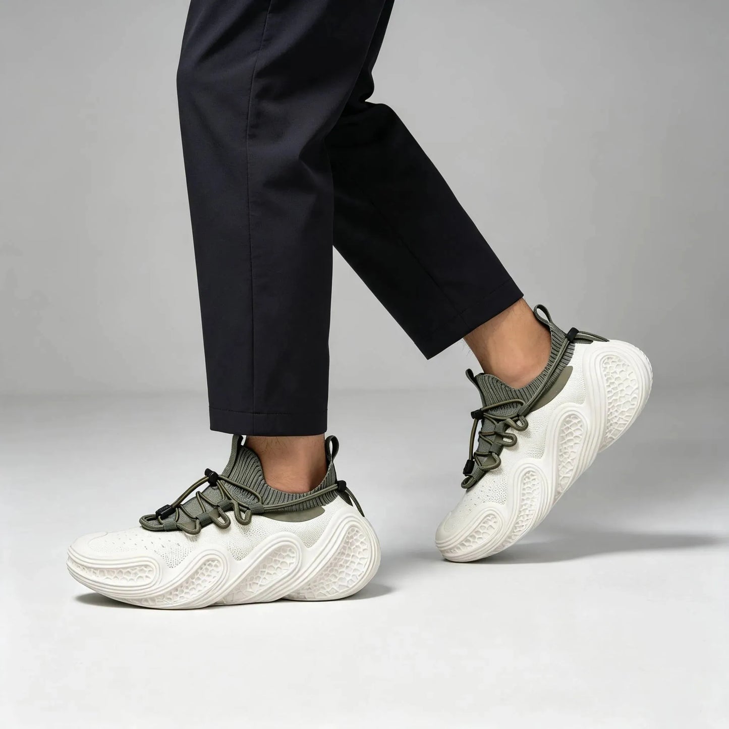 Men's Knit Lace Up Casual Trainers