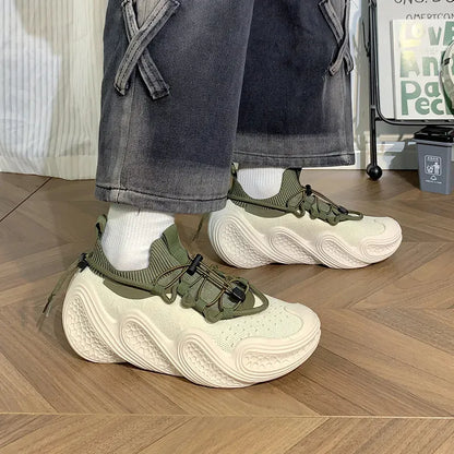 Men's Knit Lace Up Casual Trainers