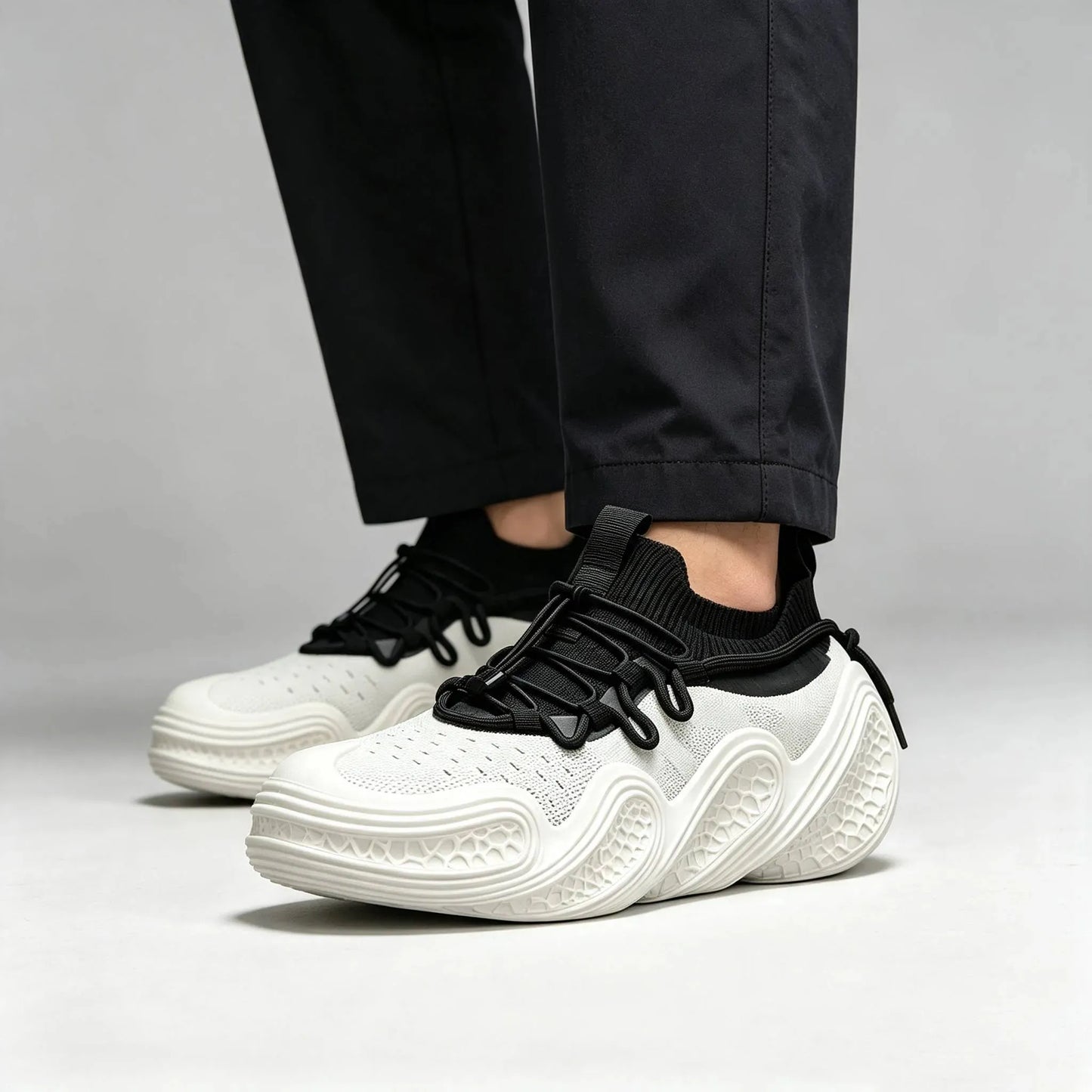 Men's Knit Lace Up Casual Trainers