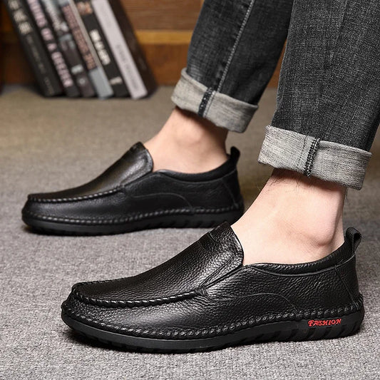Men's Italian Leather-Look Loafers