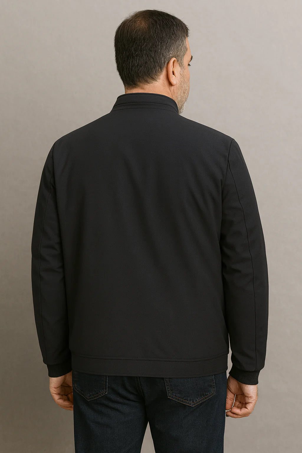 Men's Solid Colour Warm Zipper Jacket