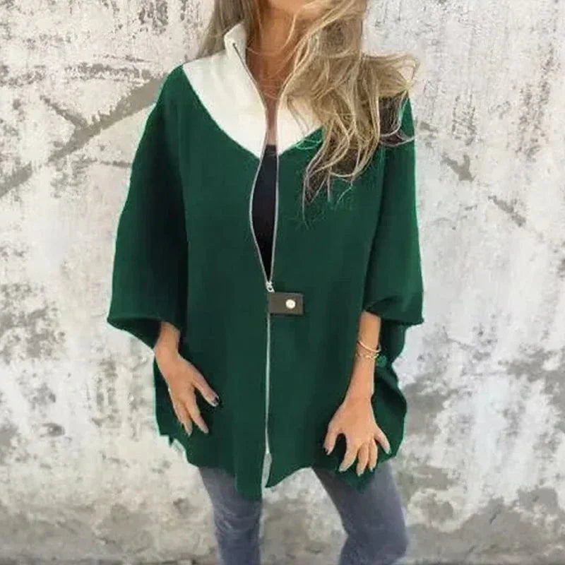 Women's Casual Stand Collar Half-zip Jacket