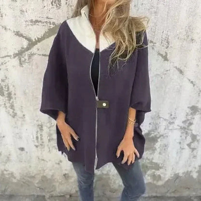 Women's Casual Stand Collar Half-zip Jacket