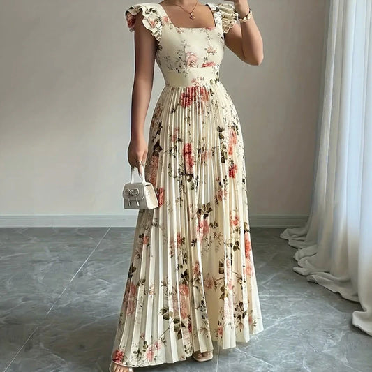 Women's Floral Pleated Dress