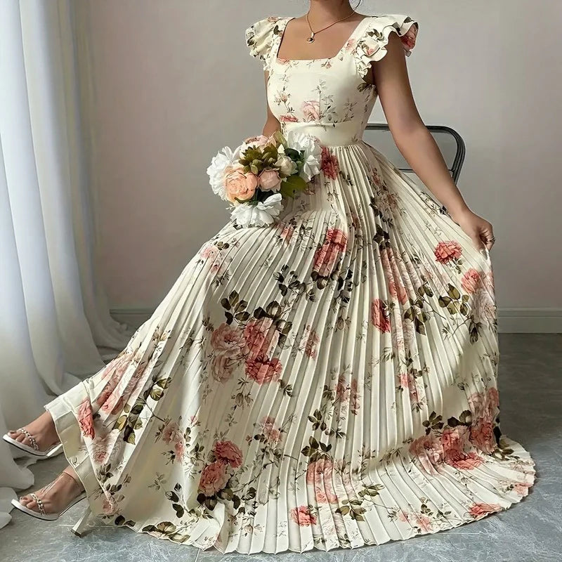 Women's Floral Pleated Dress