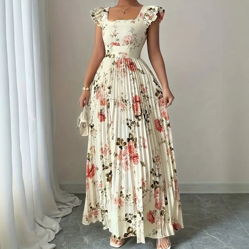 Women's Floral Pleated Dress