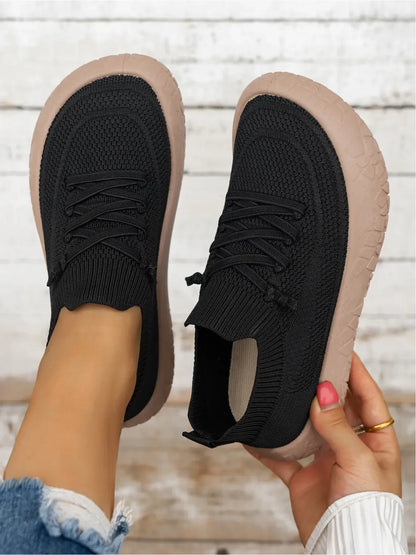 Women’s Knitted Lace-Up Trainers
