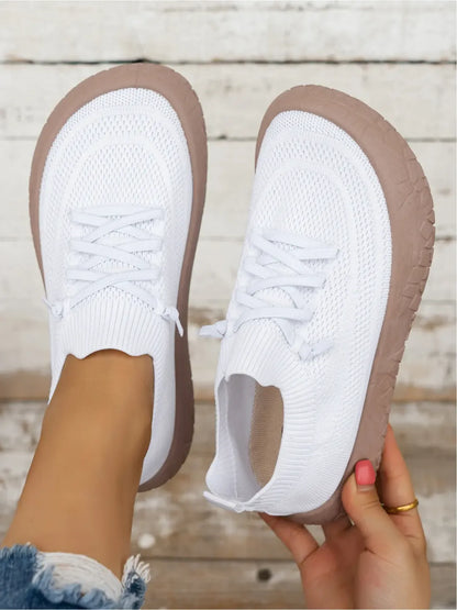 Women’s Knitted Lace-Up Trainers