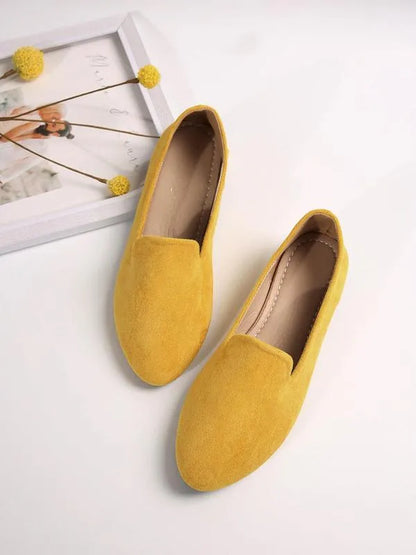 Women’s Pointed Toe Supportive Leather-Look Flats