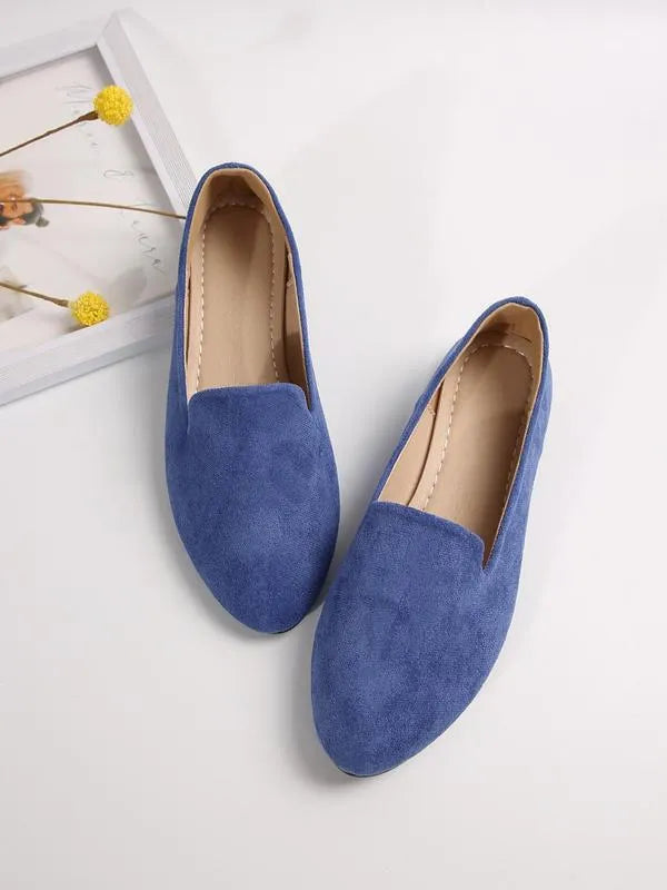 Women’s Pointed Toe Supportive Leather-Look Flats