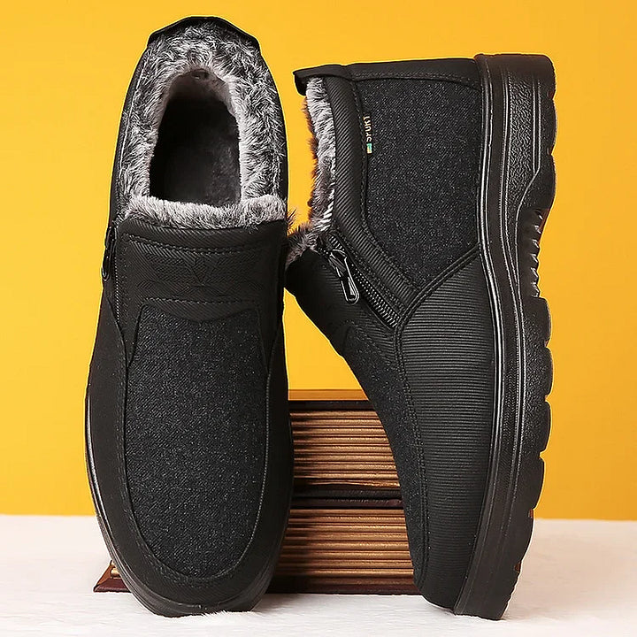 Men's Warm Snow Boots Waterproof Non-Slip Winter Fleece Shoes