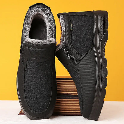 Men's Warm Snow Boots Waterproof Non-Slip Winter Fleece Shoes