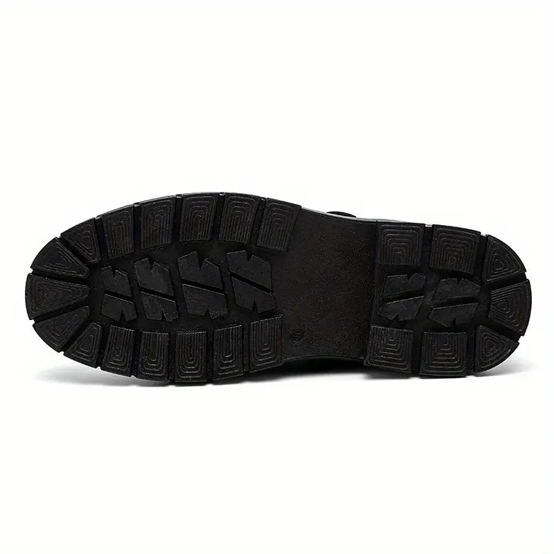 Men's Water-Resistant PU Leather-Look Casual Shoes with Hook & Loop Fastener