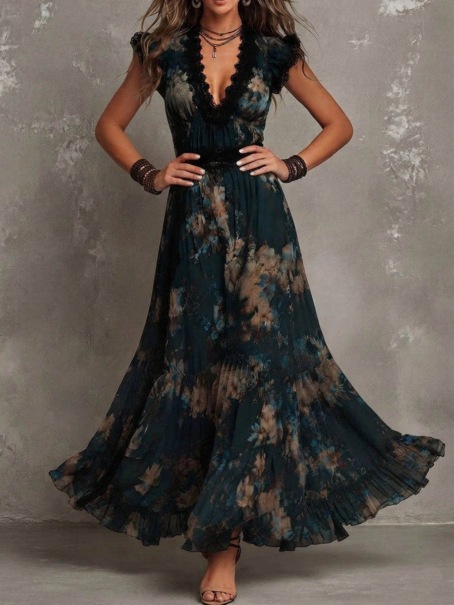 Women's Floral Tiered Maxi Dress