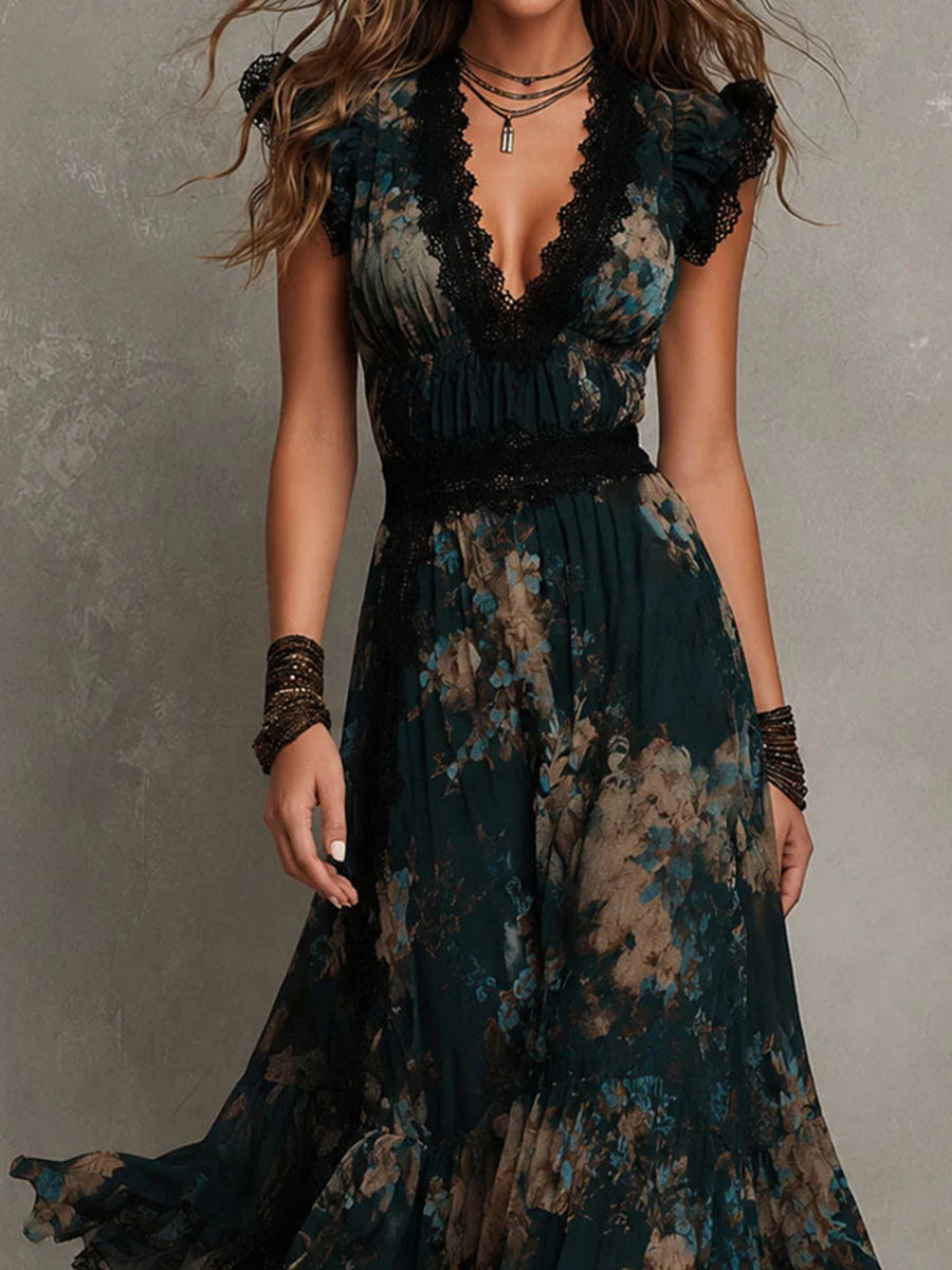 Women's Floral Tiered Maxi Dress