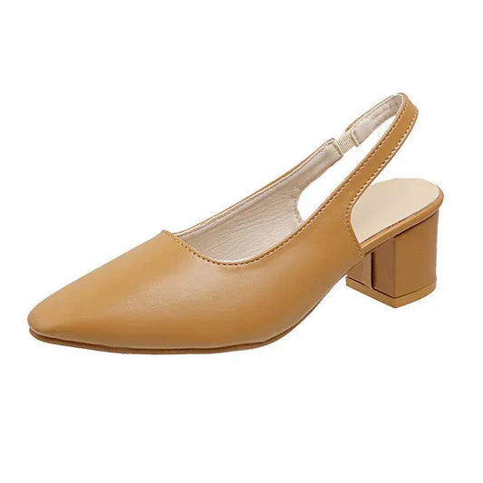 Women's Solid Color Chunky Heels
