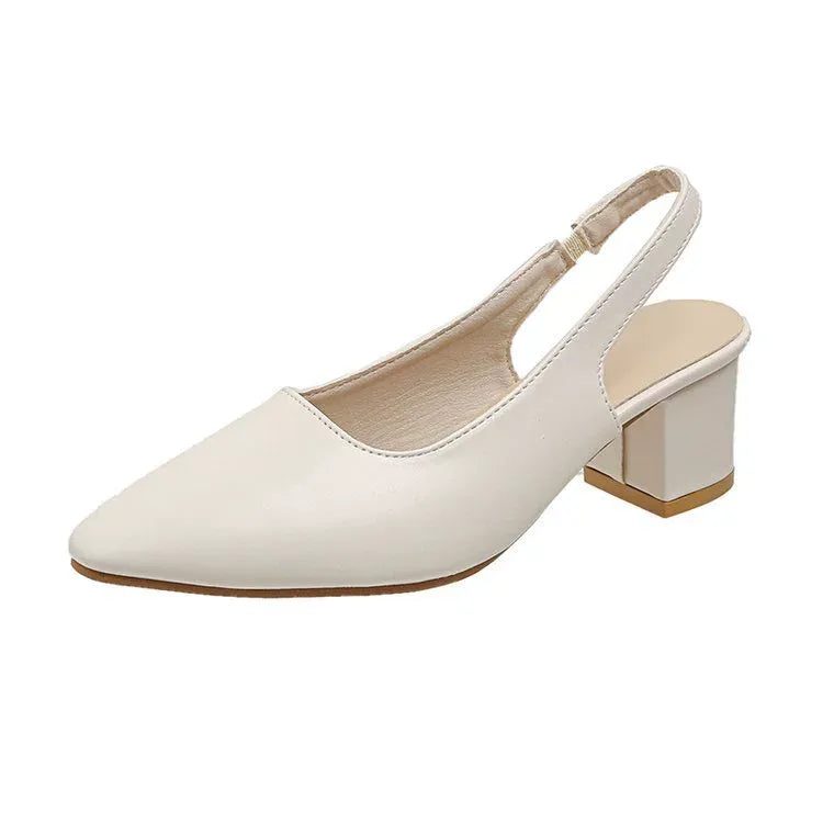 Women's Solid Color Chunky Heels