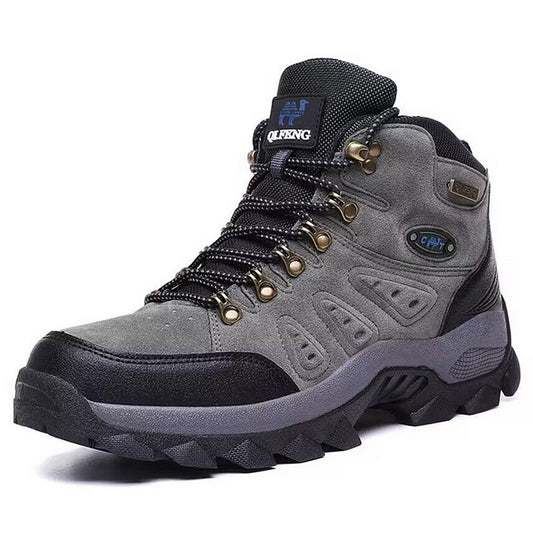 Men's Mountaineering Ankle Support Hiking Boots Waterproof Non-Slip Wide Toe Tactical Boots (Durability Upgrade)
