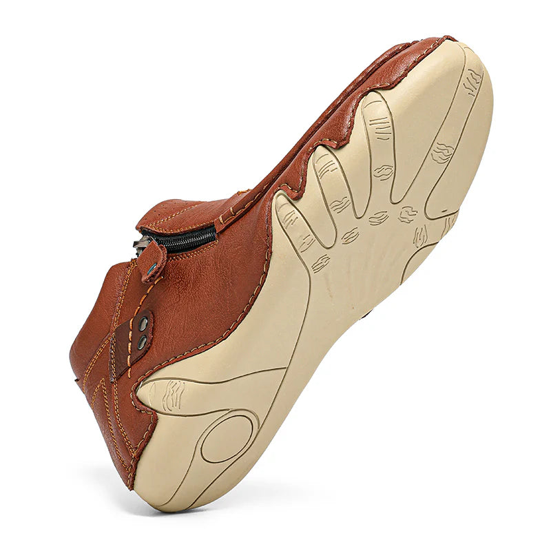 Men’s Retro Waterproof Full-Grain Leather-Look Driving Boots