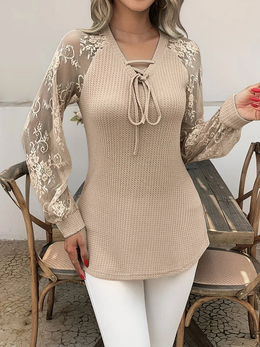 Women’s Elowen Lace-Sleeve Knit Blouse