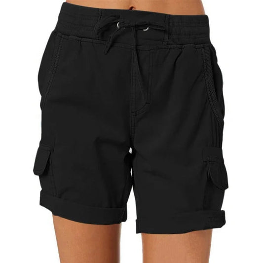 Women’s High-Waist Drawstring Cargo Shorts