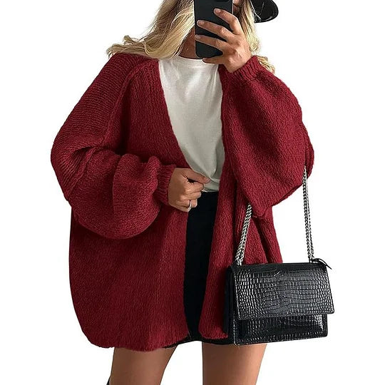 Women’s Relaxed Lantern Sleeve Open Cardigan