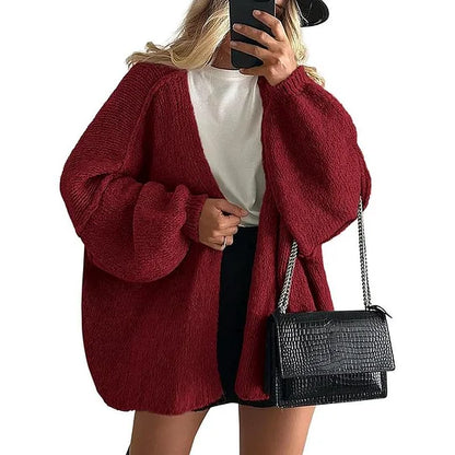 Women’s Relaxed Lantern Sleeve Open Cardigan