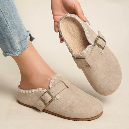 Women's Plush Lined Round Toe Mules