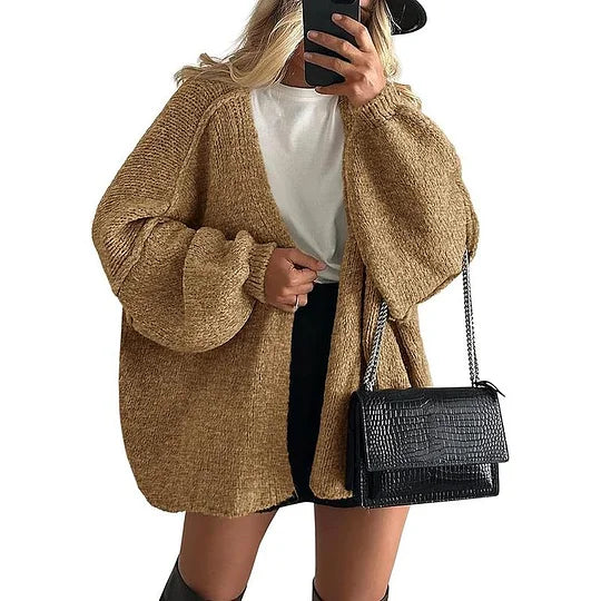 Women’s Relaxed Lantern Sleeve Open Cardigan