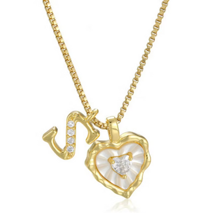 Women's Personalised Heart Initial Necklace