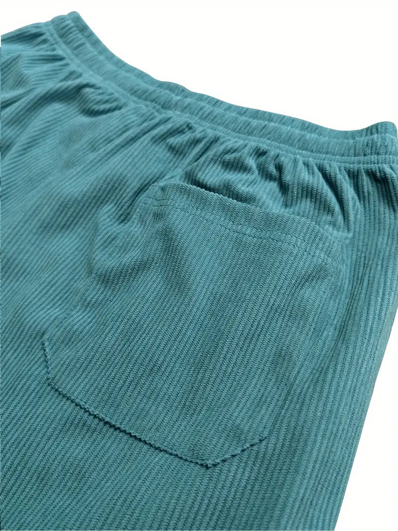 Women’s Soft Ribbed Corduroy Wide-Leg Trousers