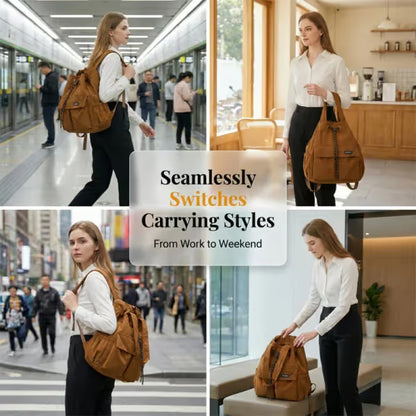 Large Convertible Drawstring Tote Backpack