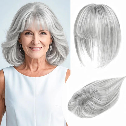 Women’s Human Hair Topper with Fringe
