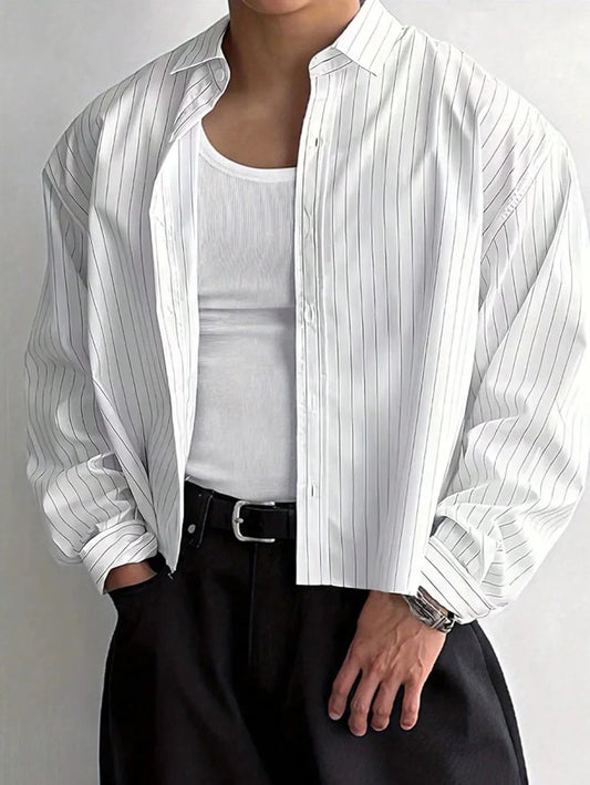 Men’s Relaxed Striped Long-Sleeve Shirt