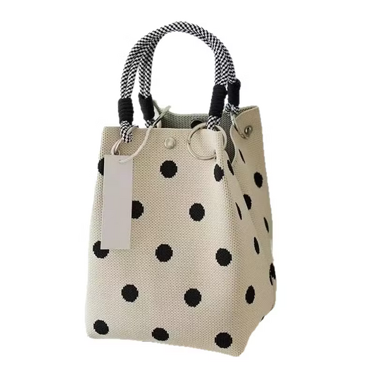 Women's Polka Dot Knitted Handbag