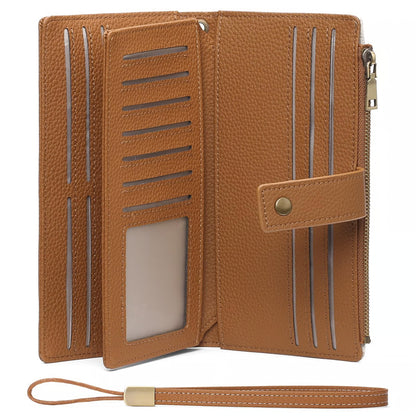 Women’s Tri-Fold Anti-Magnetic Long Wristlet Clutch Wallet