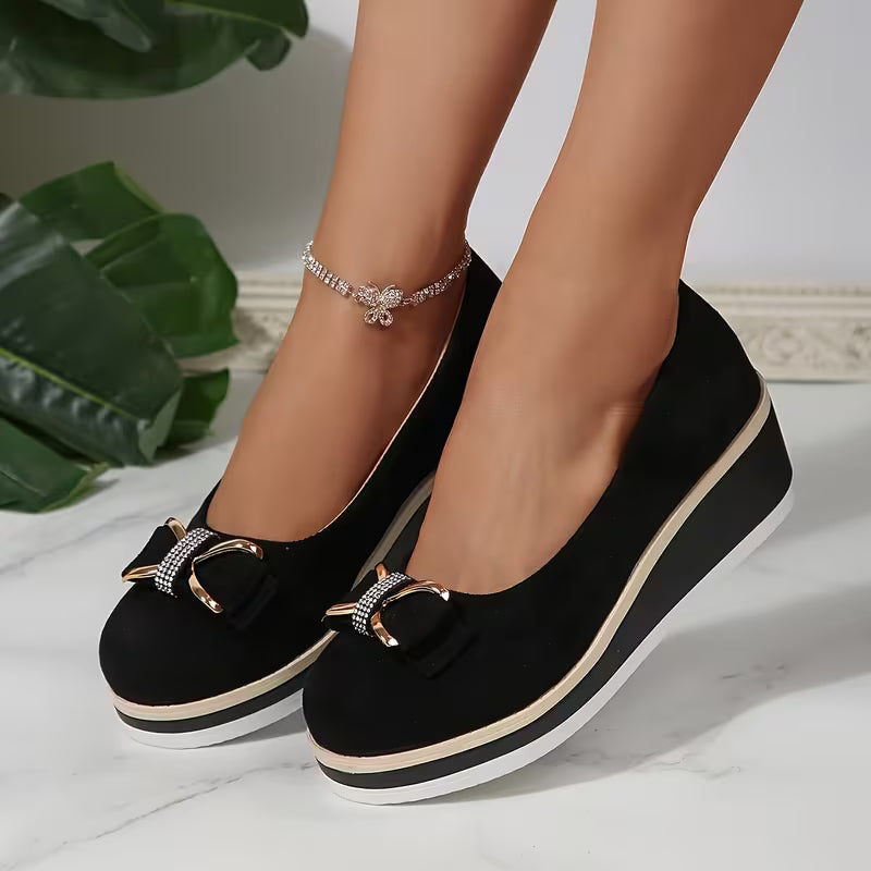 Women’s Bow Detail Wedge Court Shoes