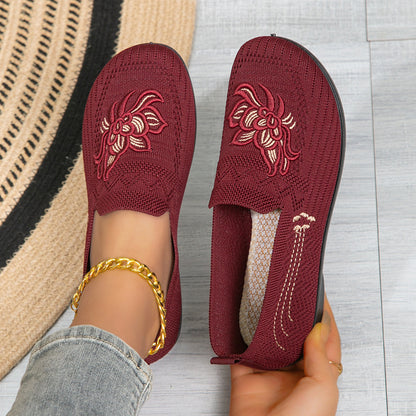 Women’s Breathable Mesh Floral Slip-On Comfort Shoes