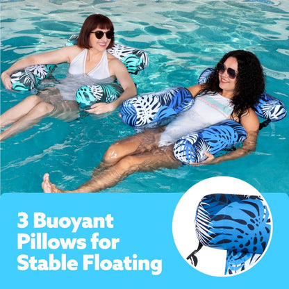 Inflatable Mesh Pool Lounge Chair with Adjustable Backrest