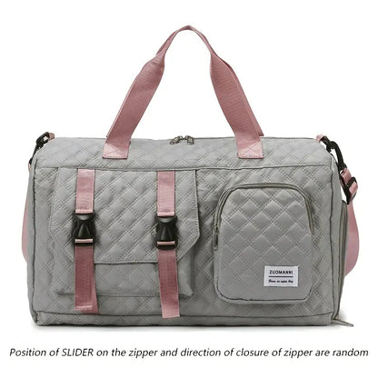 Spacious Argyle Nylon Travel Duffle Bag
